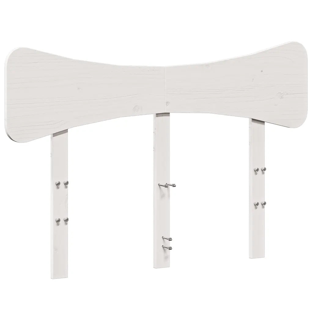Testiera Bianca 135 cm in Legno Massello di Pino 844782