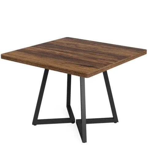 Tavolo quadrato 80 cm in MDF e metallo stile industriale