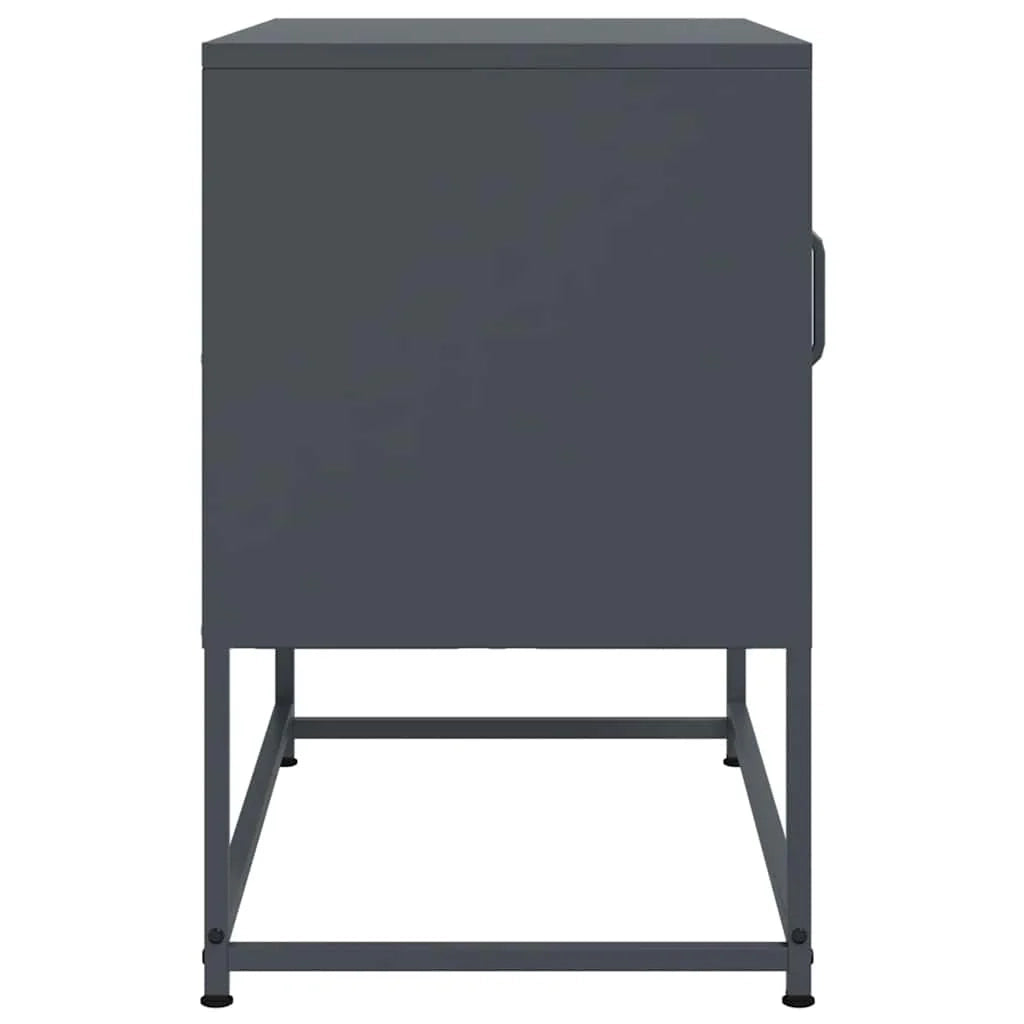 Mobile TV multimediale mensola TV credenza TV sala da pranzo soggiorno camera da letto antracite 68 x 39 x 60,5 cm acciaio antracite 02_0026405