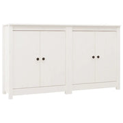 Credenze 2 pz | Madia | Buffet da pranzo | Armadio da pranzo Bianco 70x35x80 cm in Legno Massello di Pino