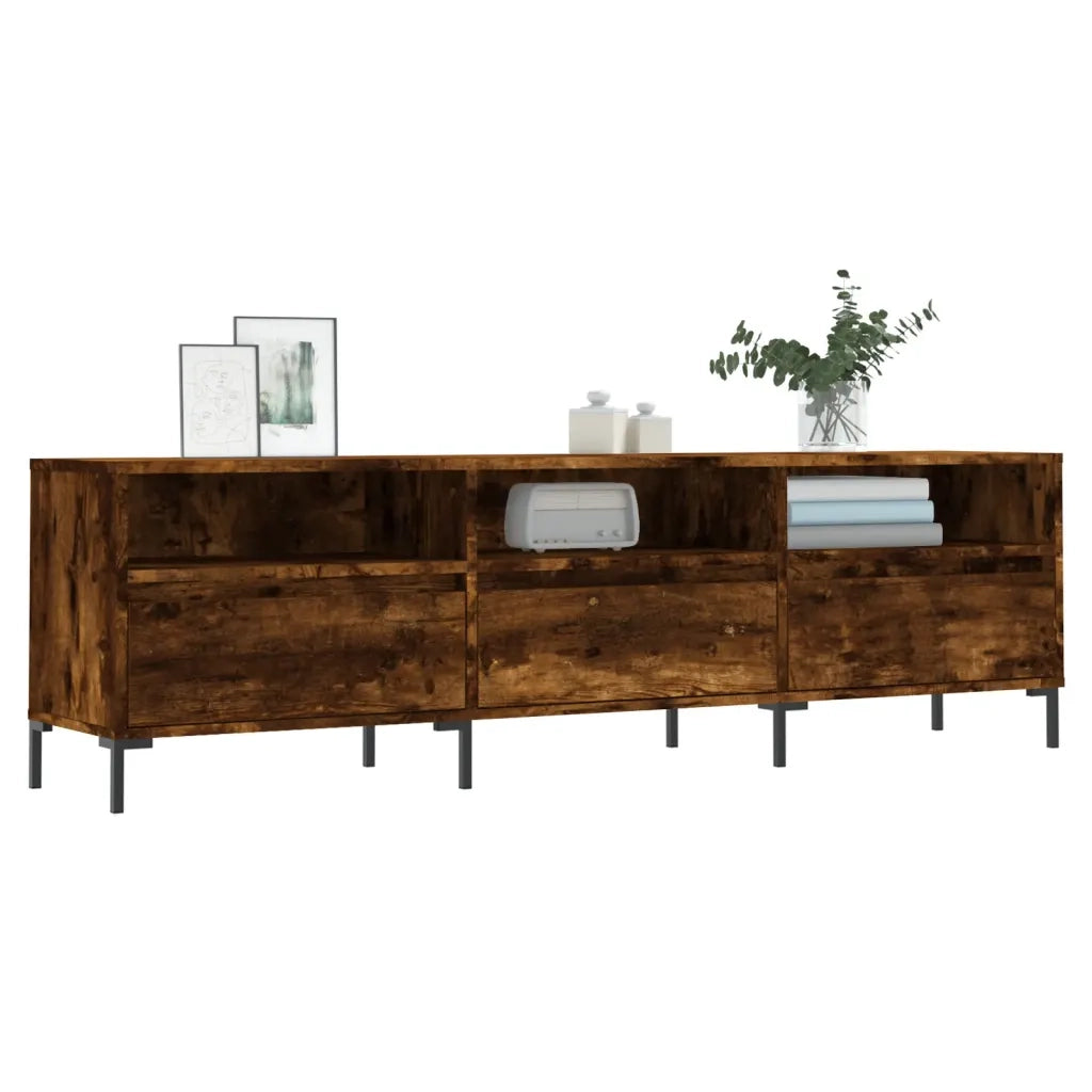 Mobile Porta TV Rovere Fumo 150x30x44,5 cm in Legno Multistrato 831289