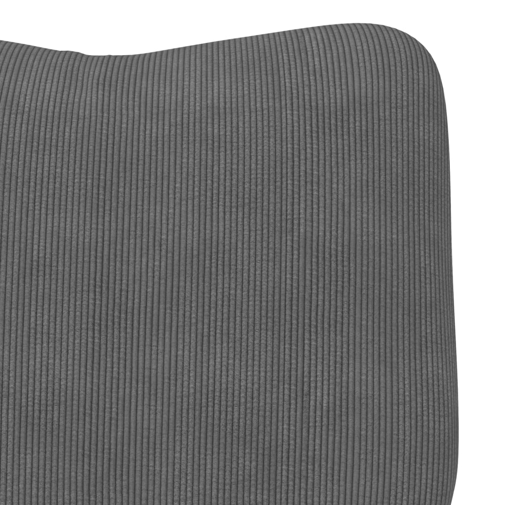 Poltrona Rilassante in Tessuto Corduroy Grigio Scuro