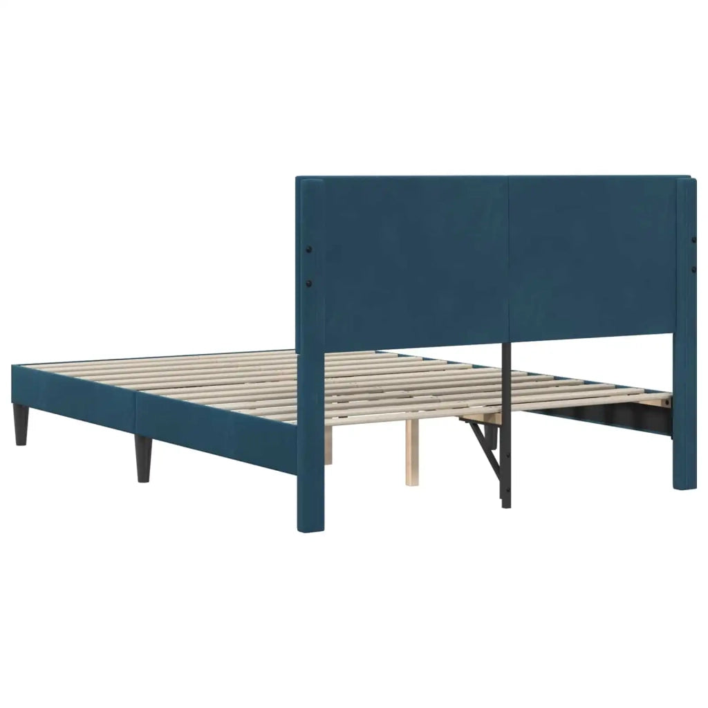 Struttura del letto con testiera Blu 140 x 200 cm Velluto 42027672