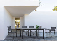 Set 6 Sedie da Giardino 46x57x88 cm in Alluminio e Textilene Hilde Antracite