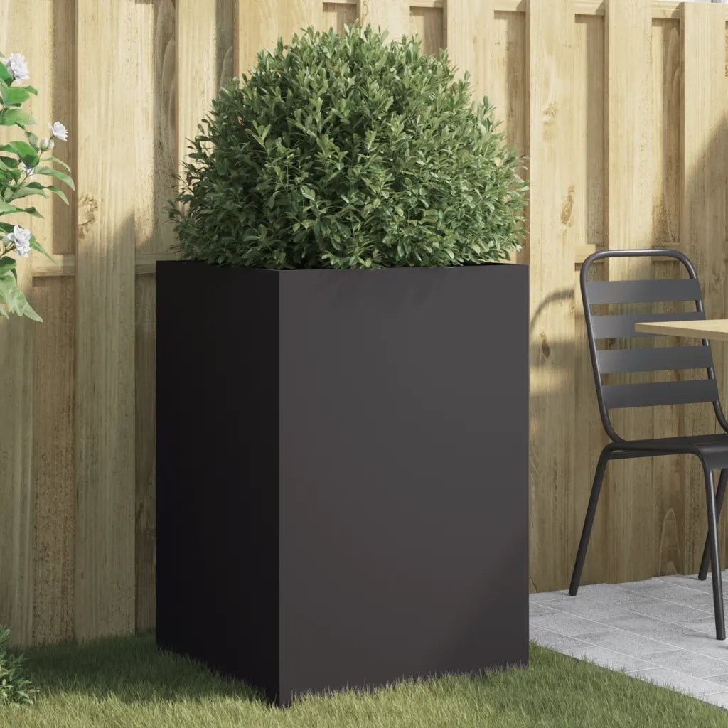 Fioriera | Cassetta per fiori | Vaso Nera 52x48x75 cm in Acciaio