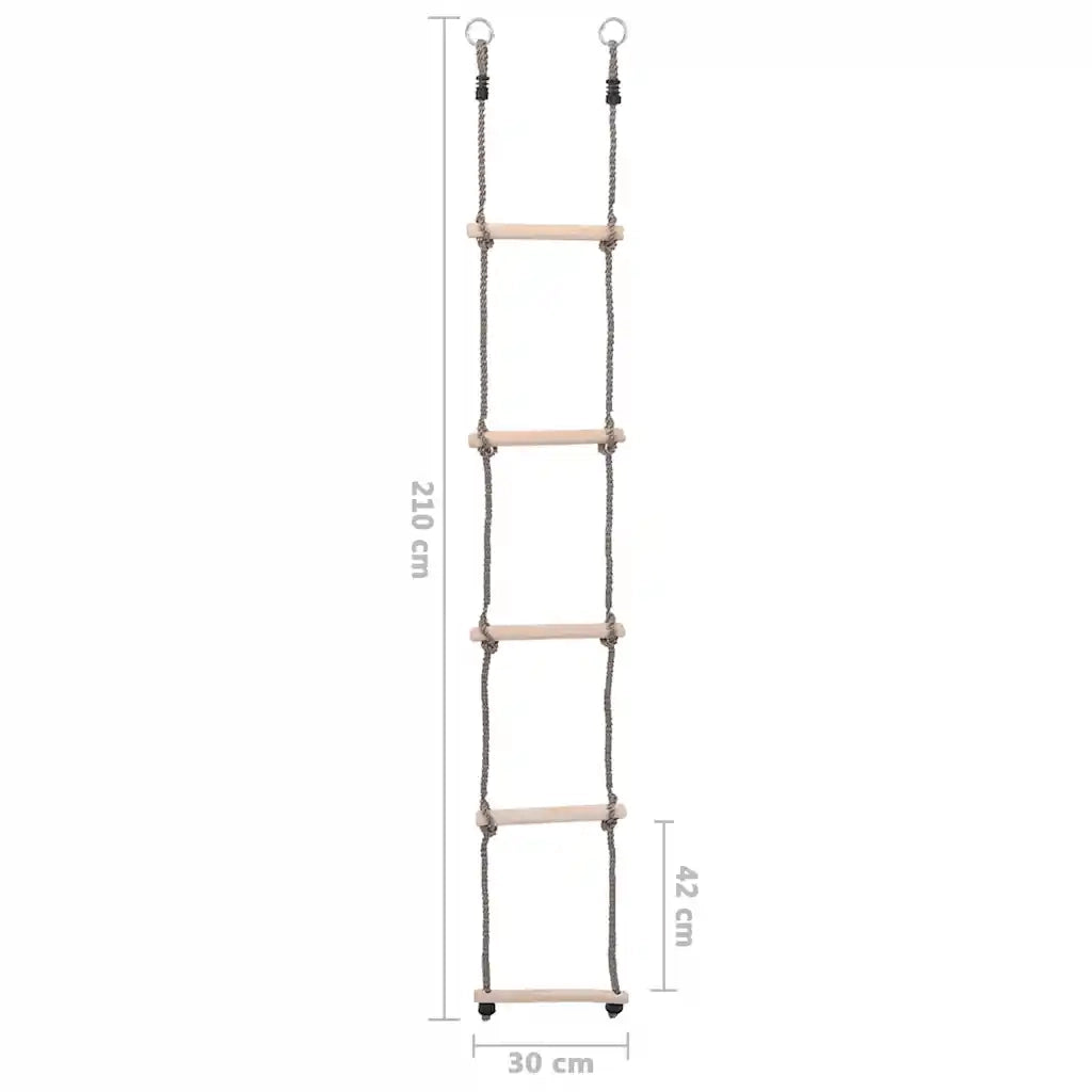 Scala a 5 Gradini 210 cm in Legno Massello di Pino 93150