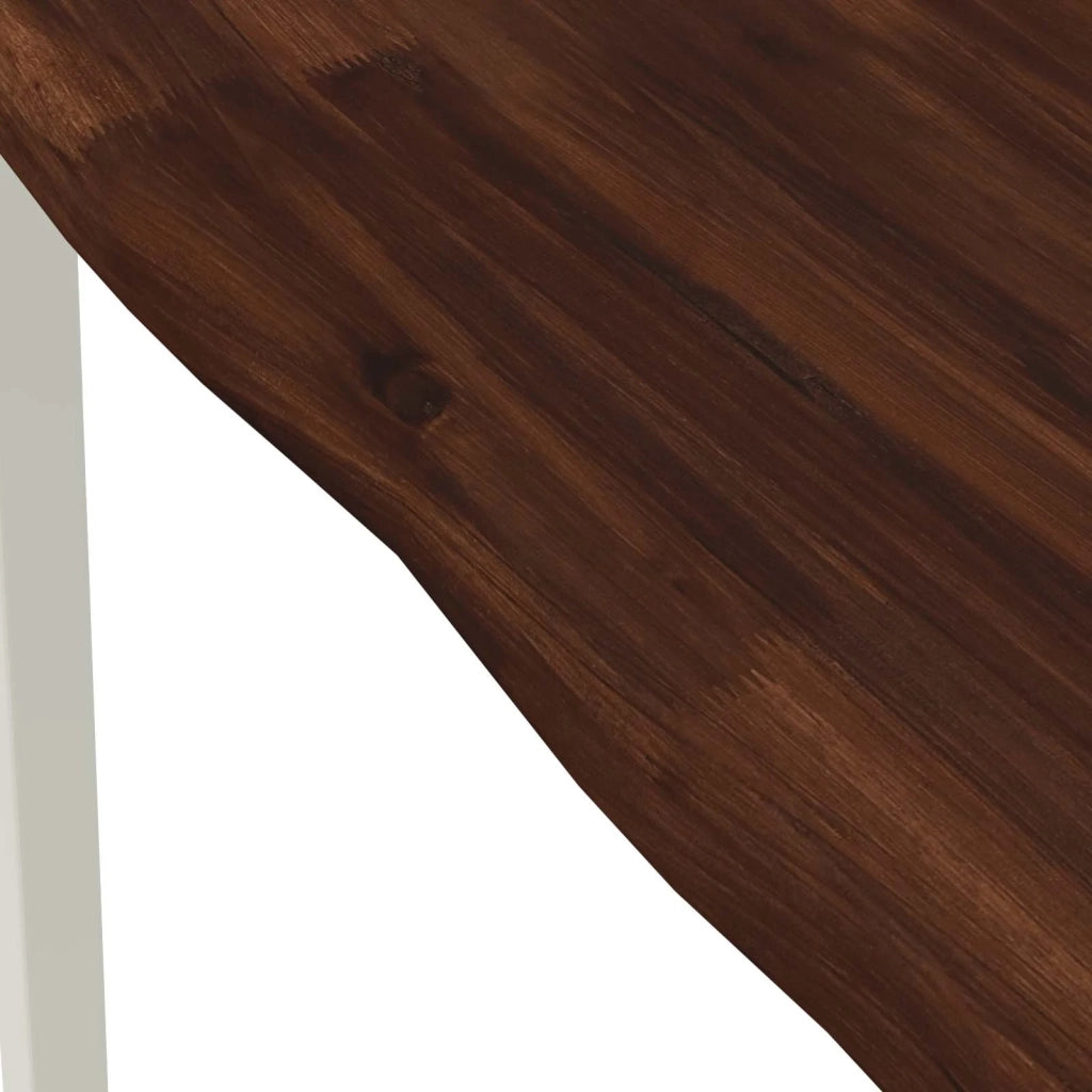 60 x 55 x 75 cm Legno di Acacia Massello Marrone scuro e Bianco 937461