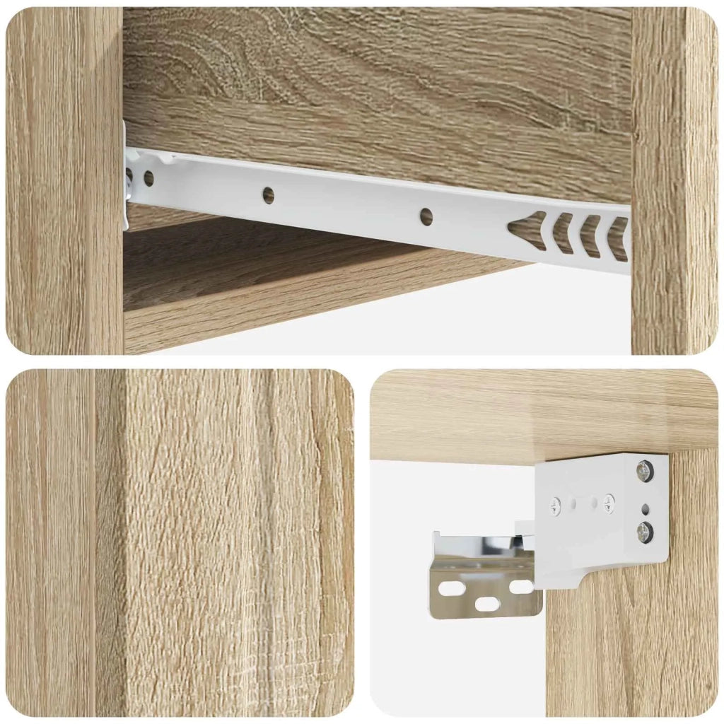 Tavolino da Parete Laterale Rovere Sonoma 87,5 x 34,5 x 17 cm