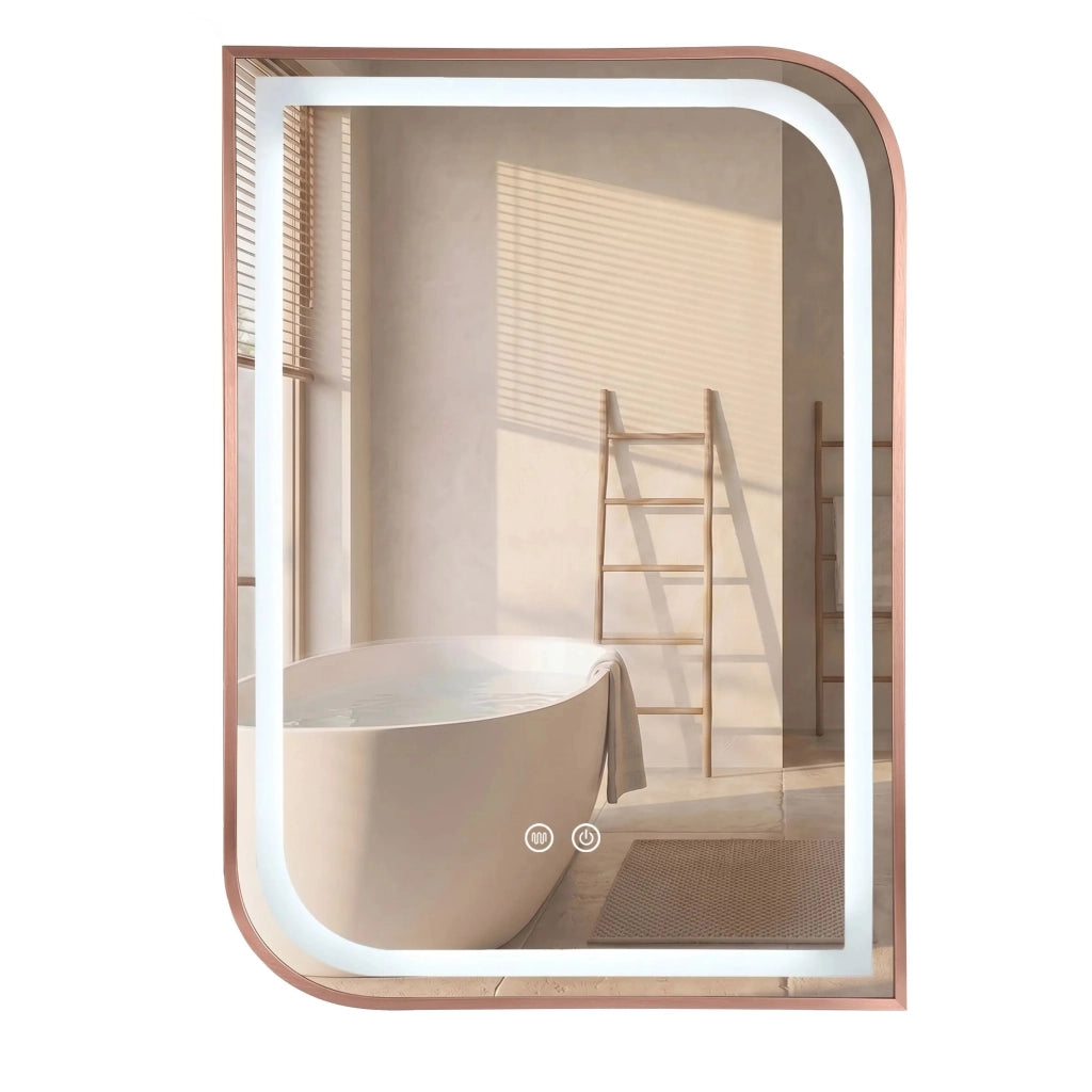Specchio Led Zone 80x60 Brush Rose Gold