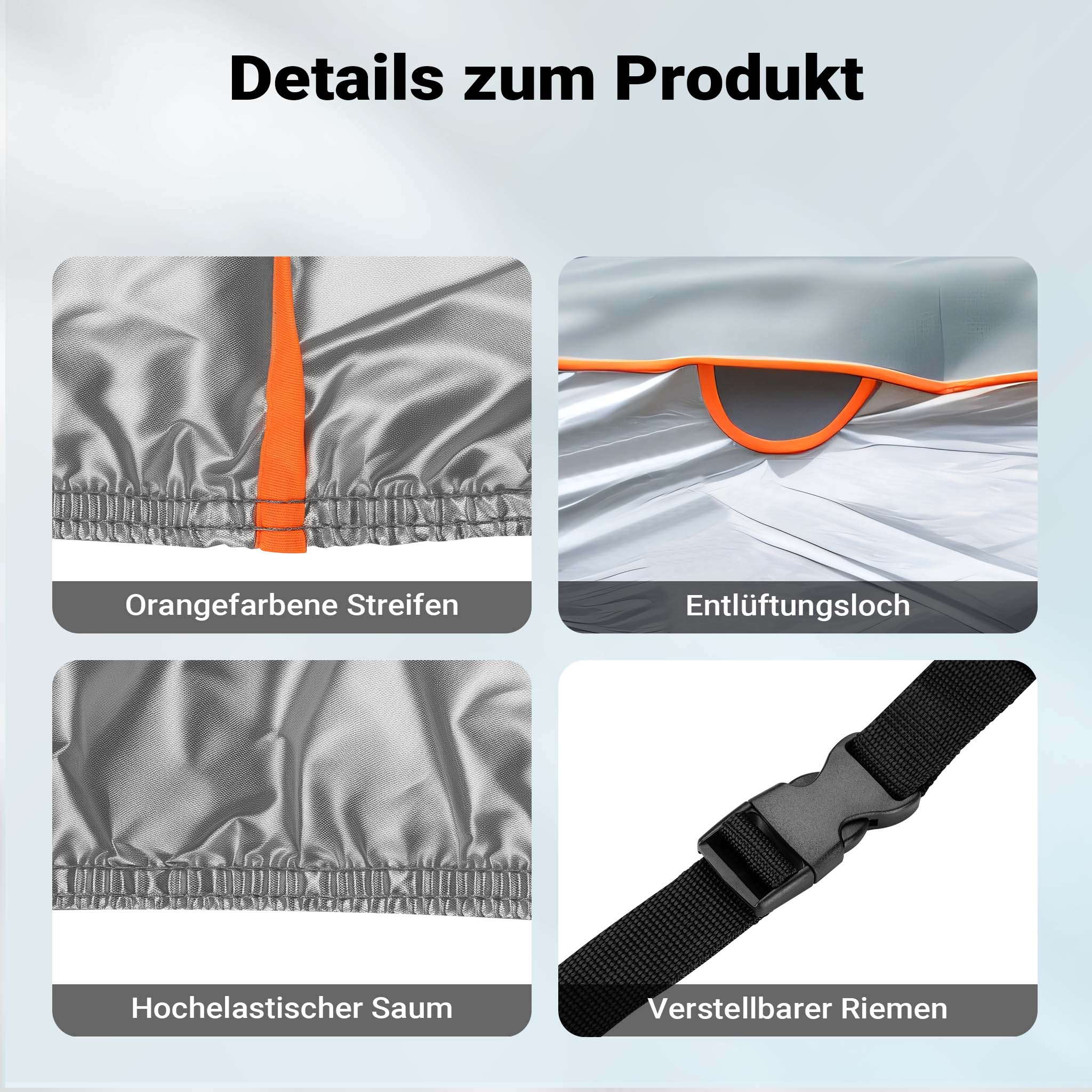 Telo copriauto integrale L 482x178x119 cm Telone di protezione auto contro grandine neve e pioggia