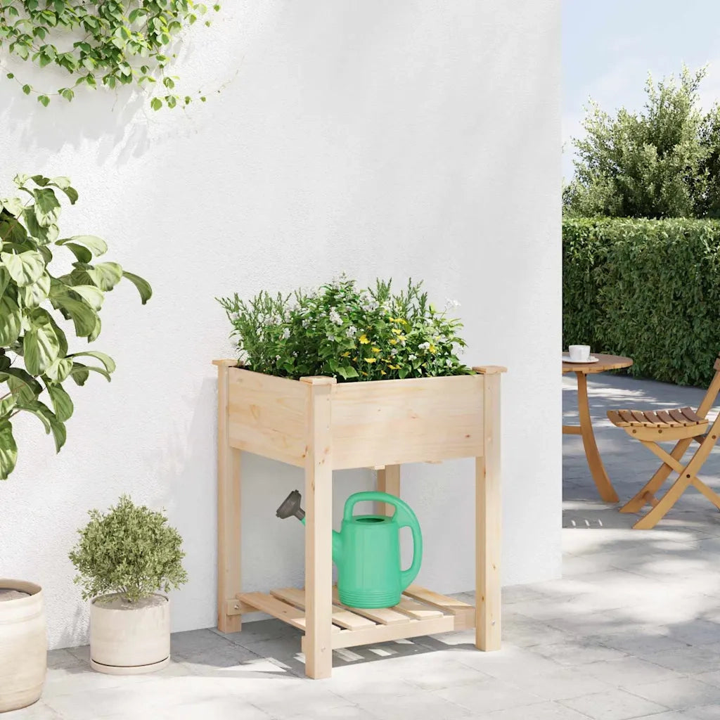Vaso da giardino con lo scaffale Beige 60,5 x 60 x 76,5 cm 42006577