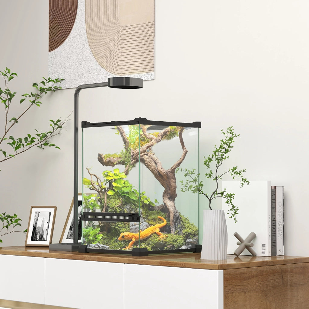 Terrario in vetro per rettili vivario 12 litri ¨C Minimal ¨C 20x20x30 cm nero