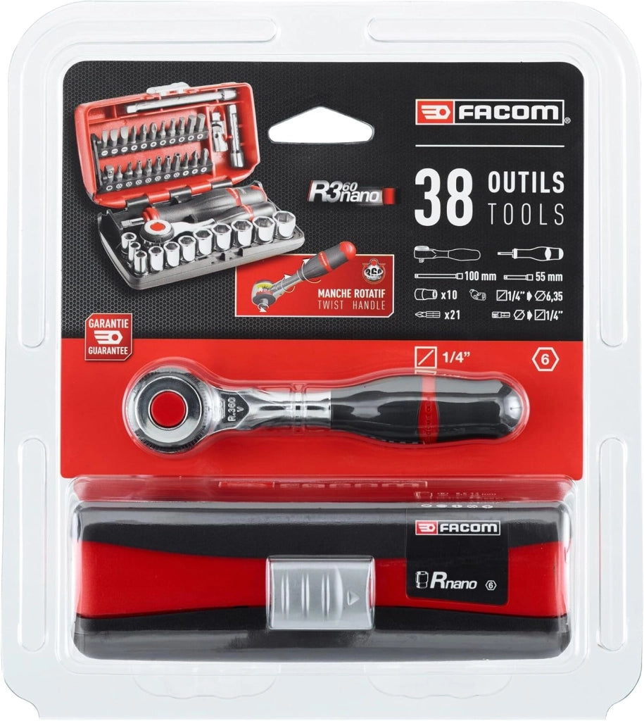 R.360NANOPB Set di bussole, attacco 1/4", 38 pezzi