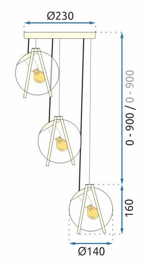 Lampada APP1091-3CP Gold