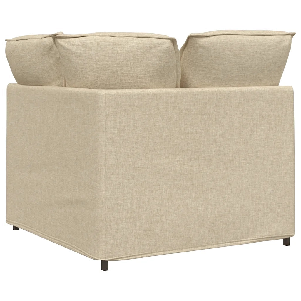 Modulo Angolare Divano Modulare con Cuscini Crema 100 cm 4104453