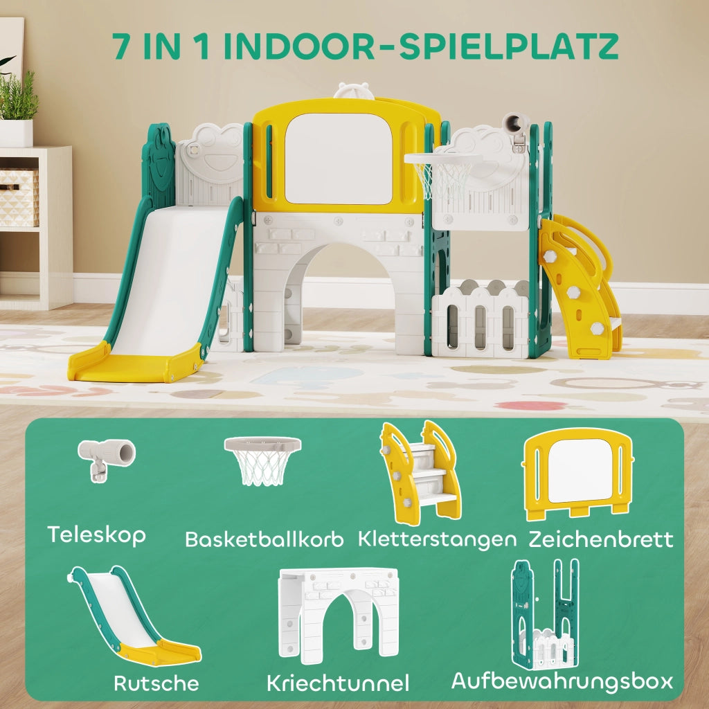Set Giochi 7-in-1 con Scivolo e Altalena ¨C Xylo ¨C Giallo+Verde