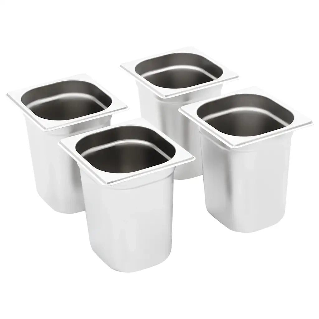 vidaXL Contenitori Gastronorm 8 pz GN 1/6 200 mm in Acciaio Inox
