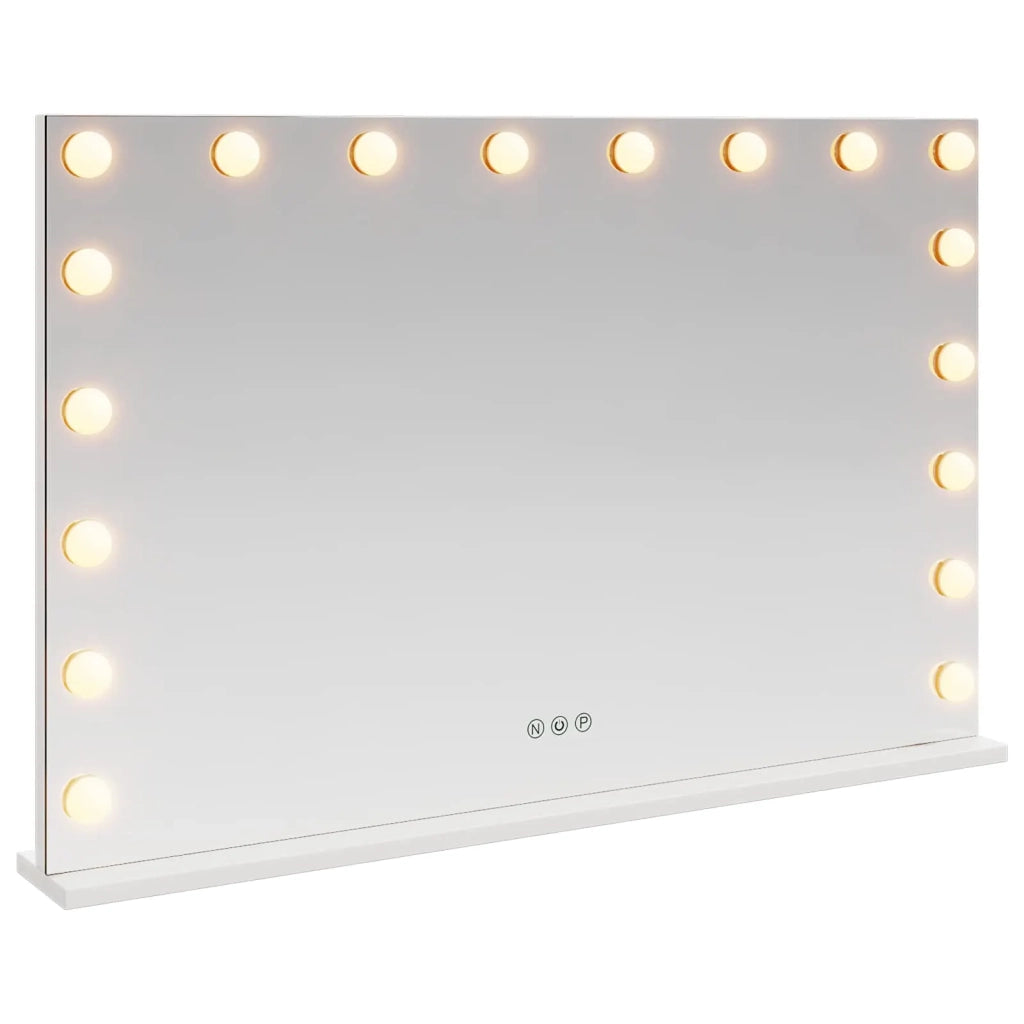 Specchio LED da Vanità Bianco 80 x 10 x 52,5 cm Vetro e acciaio