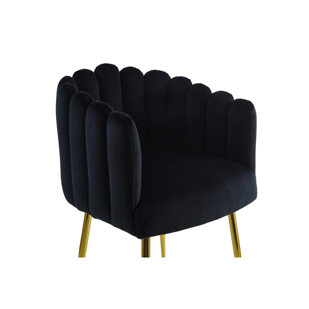 Sedia di design Muna in velluto verde con gambe oro