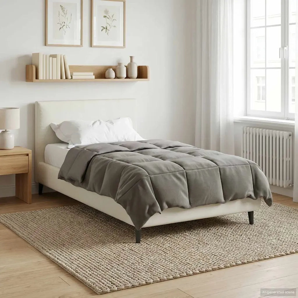 Duvet Invernale Grigio chiaro 155 x 220 cm Microfibra 42026092