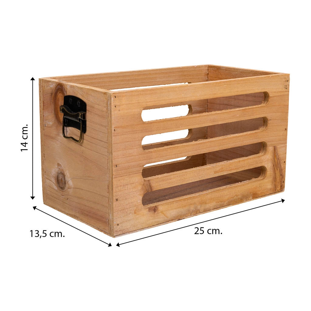 Set di 3 scatole in legno marrone