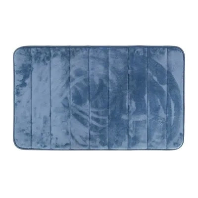 Tappeto bagno 100% poliestere 45x75 turchese cobalto antiscivolo  Memo
