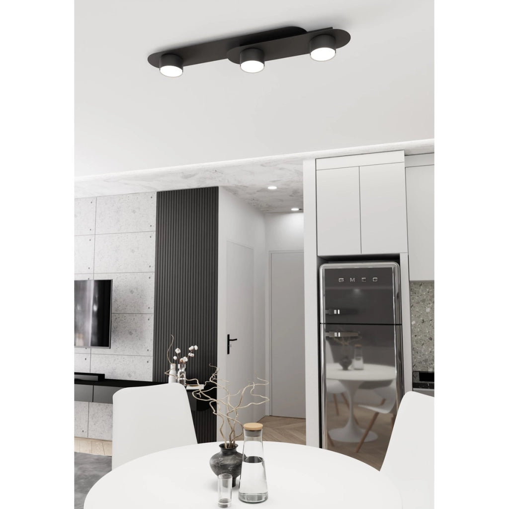 Faretto a soffitto STILO in acciaio nero opaco
