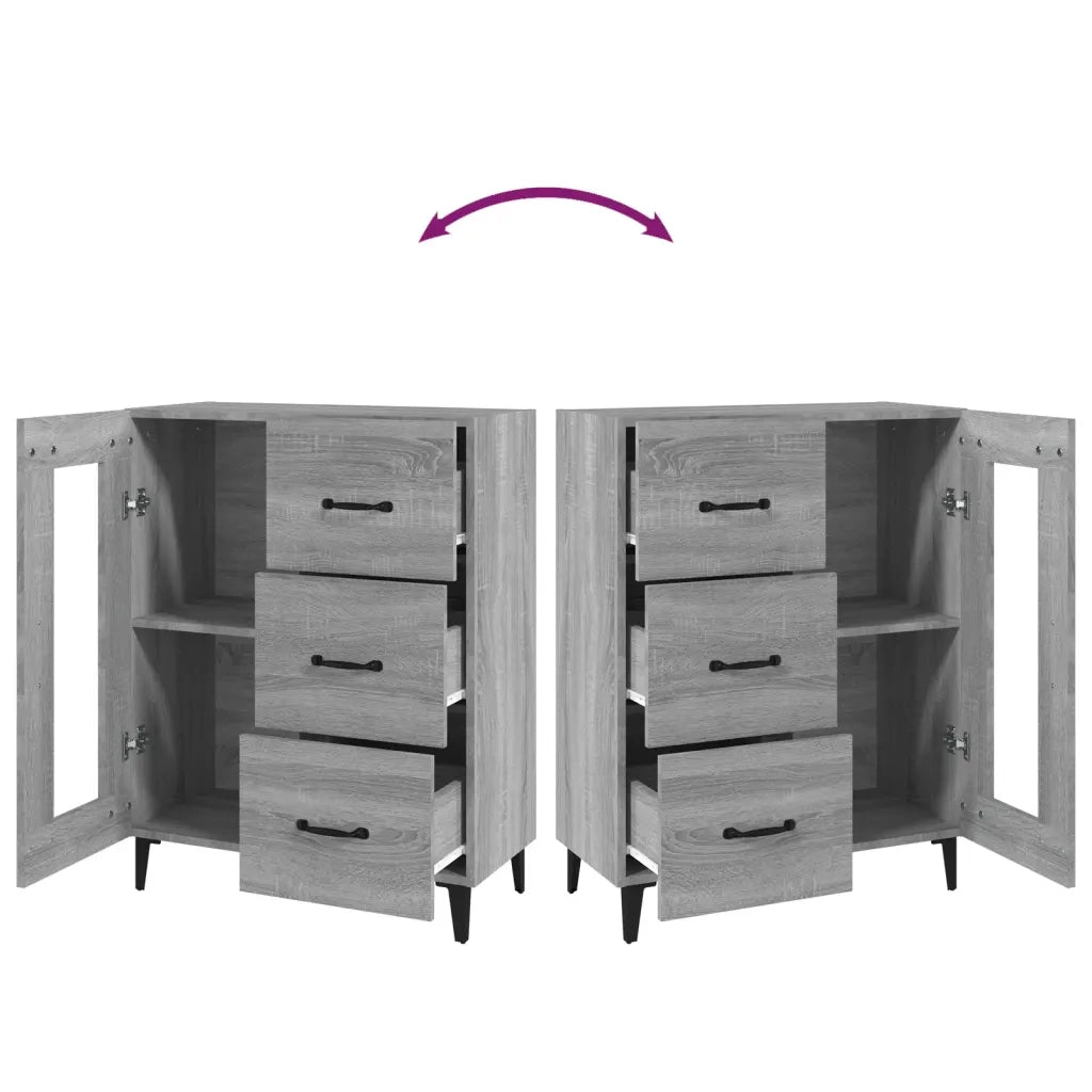 Credenza Grigio Sonoma 69,5x34x90 cm in Legno Multistrato 817367