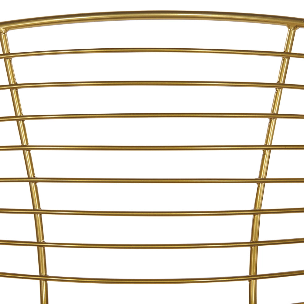 Set di 2 sedie da pranzo in filo metallico dorato design ecopelle Nero cuscino per sedile Glam Industrial Modern