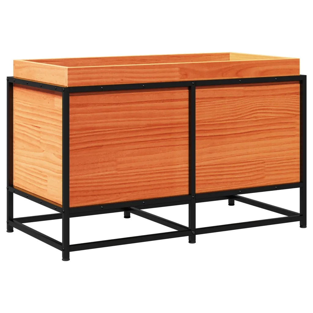 Fioriera Giardino Marrone Cera 80x40x50 cm Legno Massello Pino 847030