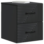 Set di 2 Comodini | Armadio da Notte | Mobiletto da notte a muro Nero 34,5 x 33 x 40 cm