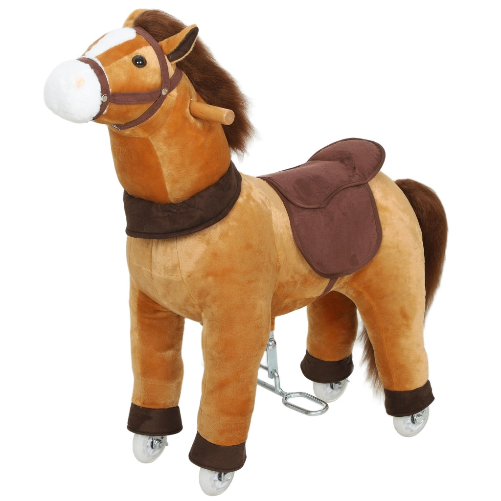 Cavallo a dondolo per bambini ¨C zephmum ¨C Tessuto marrone scuro