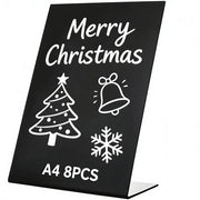 Pannello di scrittura 8-pack A4 - Nero - Plastica - L - Duraturo - Disegno stabile - Pannello di menu