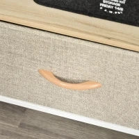 Mobile Porta TV da 47" con Cassetti Pieghevoli in Tessuto e Mensola in Metallo e MDF, 98x29x56cm, Colore Legno