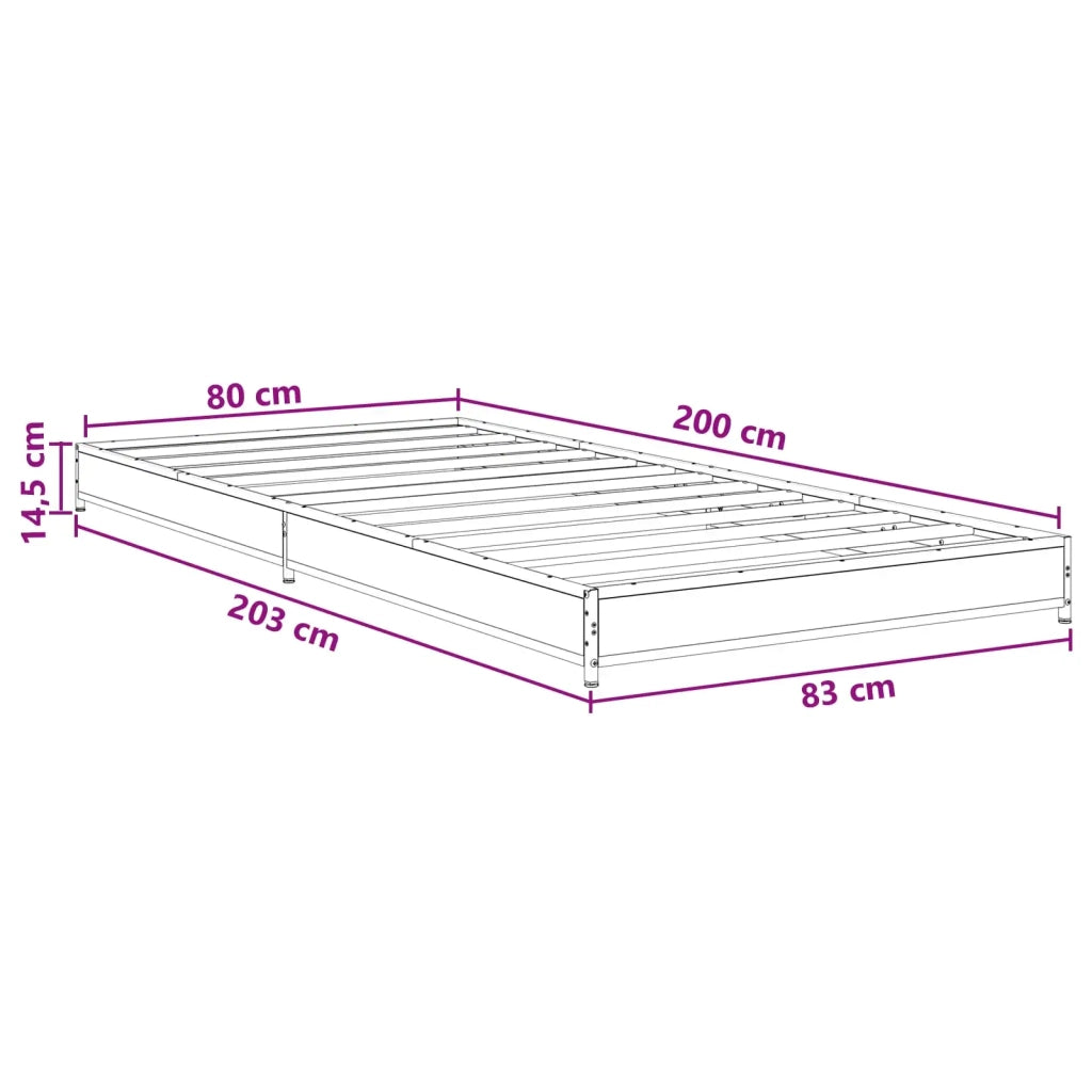 Struttura del letto Rovere Sonoma 80 x 200 cm 8009143