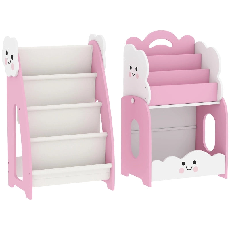 SCAFFALE 3-in-1 per bambini 81x39x17 cm rosa in MDF