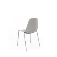 E-STYLO Sedia in polipropilene grigio chiaro e gambe in metallo grigio chiaro, 49cm X 48.5cm H. 88cm.