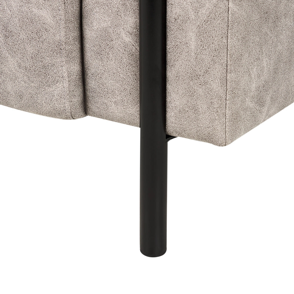 Poltrona in tessuto effetto pelle grigio schienale regolabile gambe in metallo stile moderno