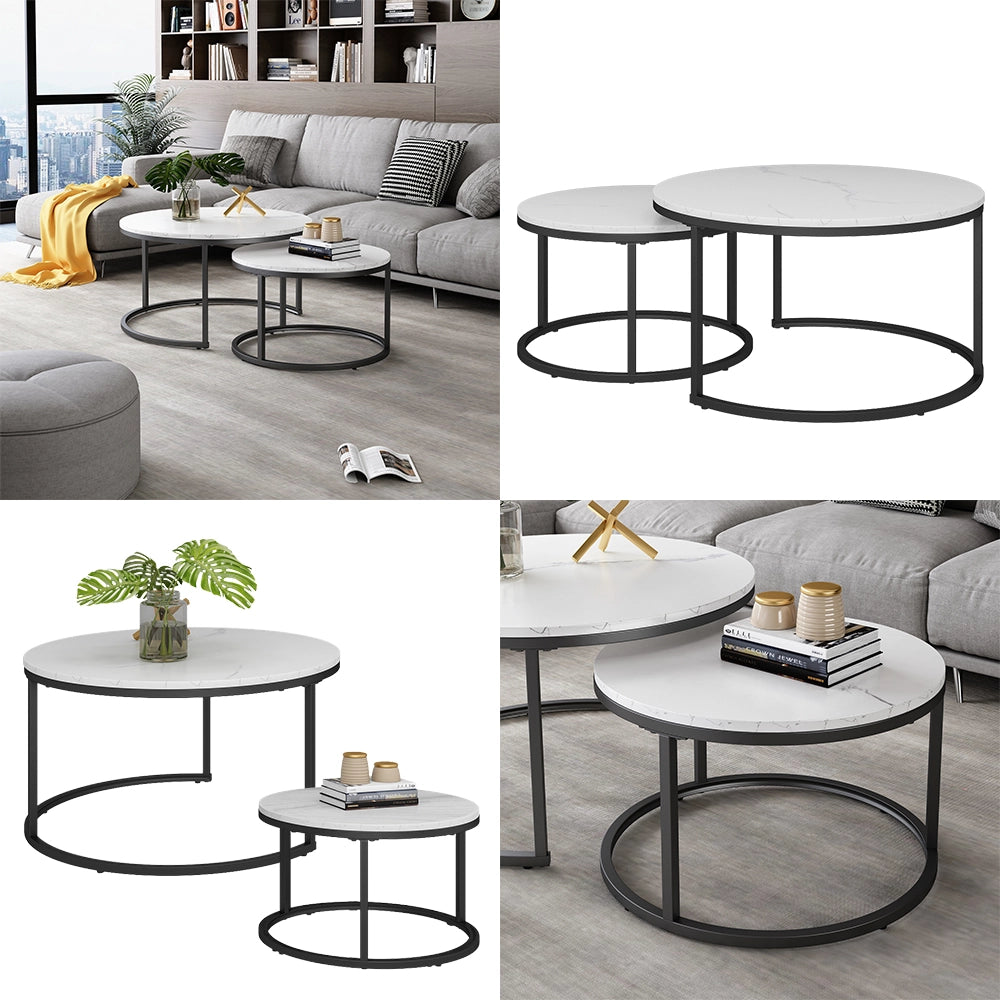 Vicco Tavolino da divano Bianco 77 x 40 cm 2 parti