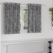 Tende di Velluto 2 pz con occhielli Grigio 140x140 cm