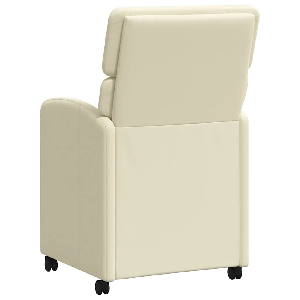 Sedie da Pranzo con Ruote con ruote 2 pcs Crema 58 x 65 x 98 cm 42017884