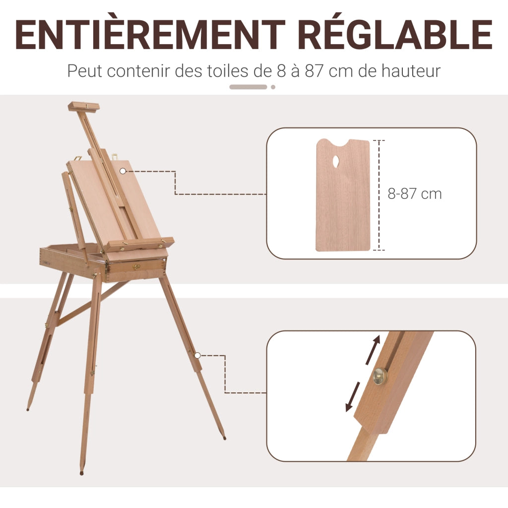 Cavalletto da Pittura Pieghevole Regolabile ¨C zephmum ¨C Legno di Faggio