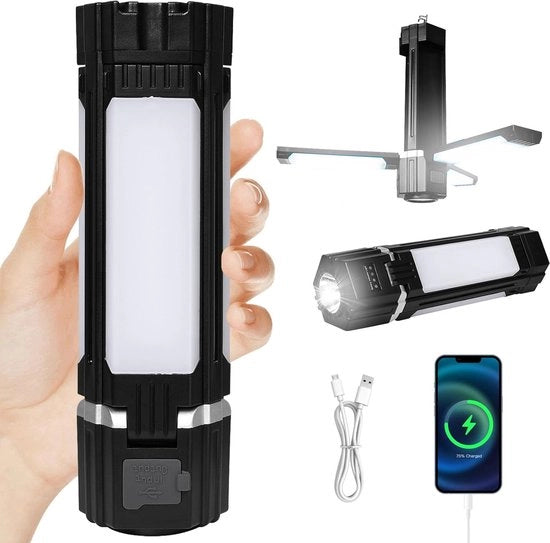 Lampada di Emergenza Portatile - 3000mAh + 300LM + 5 Modalità di Illuminazione + IPX4 Resistente all'Acqua - Lampada da Campeggio / Lampada da Emergenza / Illuminazione in caso di Blackout - Ideale per Blackout, Ormai, Campeggio & Sicurezza