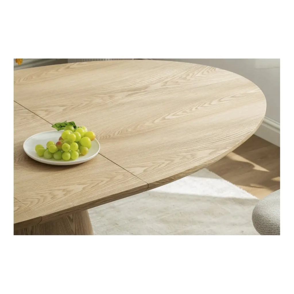 Tavolo da pranzo LUMEA – Ovale allungabile da 160 a 200 cm – Effetto legno – Stile rustico