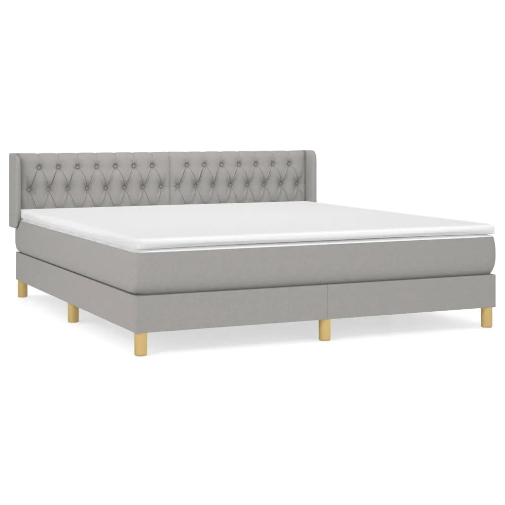 Giroletto a Molle con Materasso Grigio Chiaro180x200 cm Tessuto cod mxl 77551
