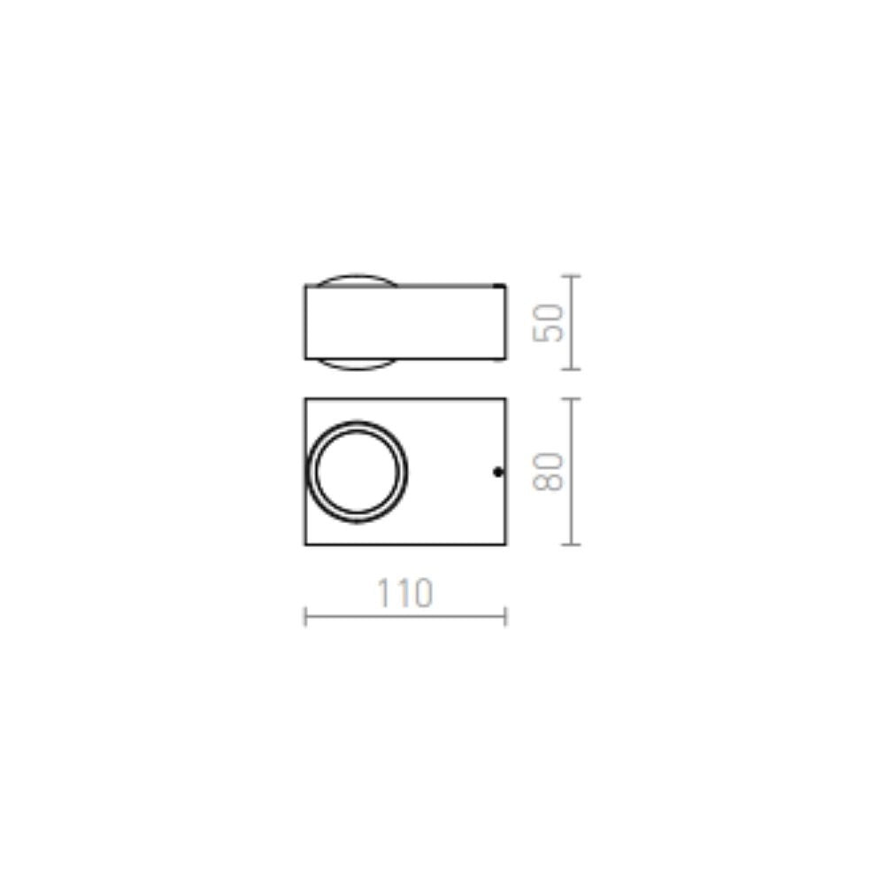 Faretto applique KORSO II da parete alluminio pettinato 230V LED 2x3W 120° IP54 3000K