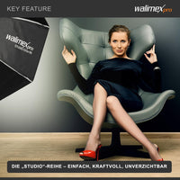 Softbox Studio Striplight 22 x 90 cm, sagomatore di luce girevole a 360°, con funzione ombrello, incluso griglia, maschera, adattatore Bowens e borsa, per fotografia di prodotti e persone