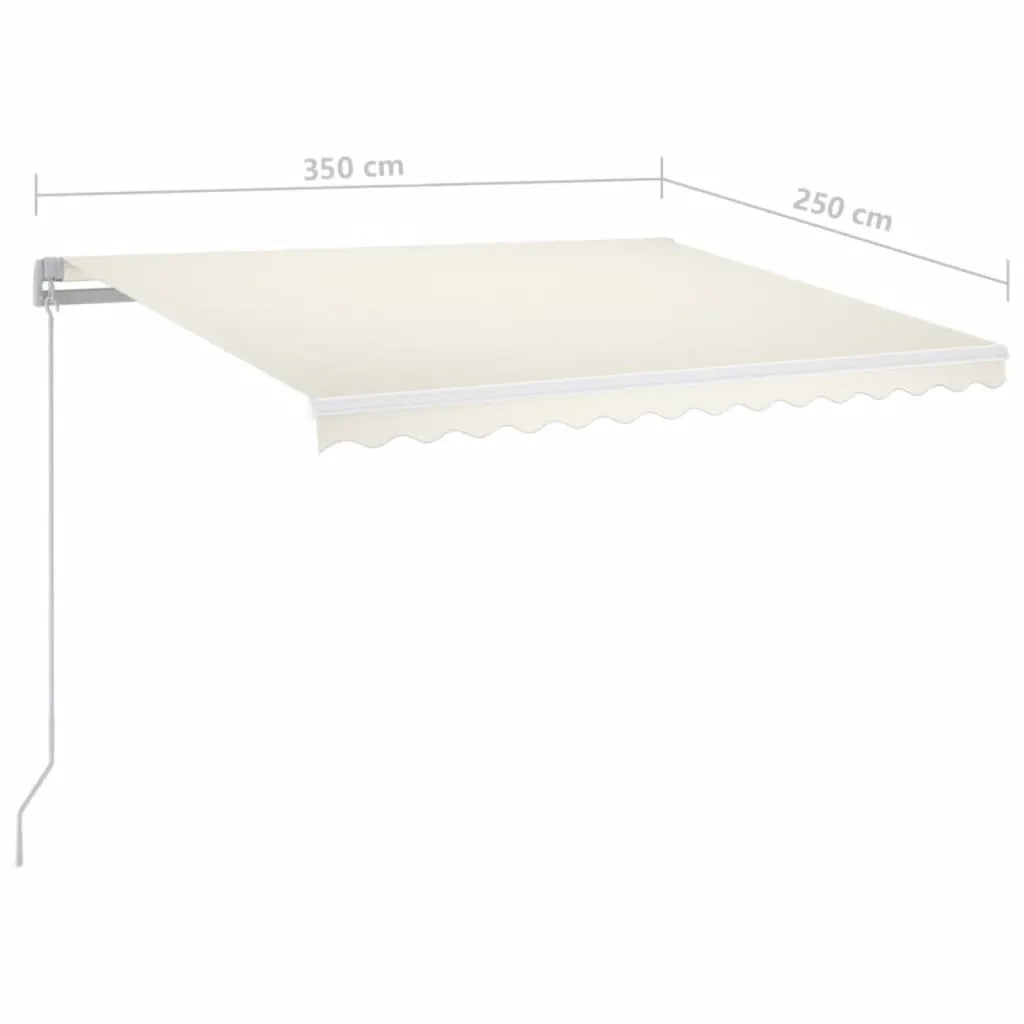 Tenda da Sole Retrattile Manuale-Tenda parasole per Patio 350x250 cm Crema 702995