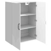 Armadietto a Muro | Mobiletto a muro Bianco Lucido 66 x 34,5 x 90 cm