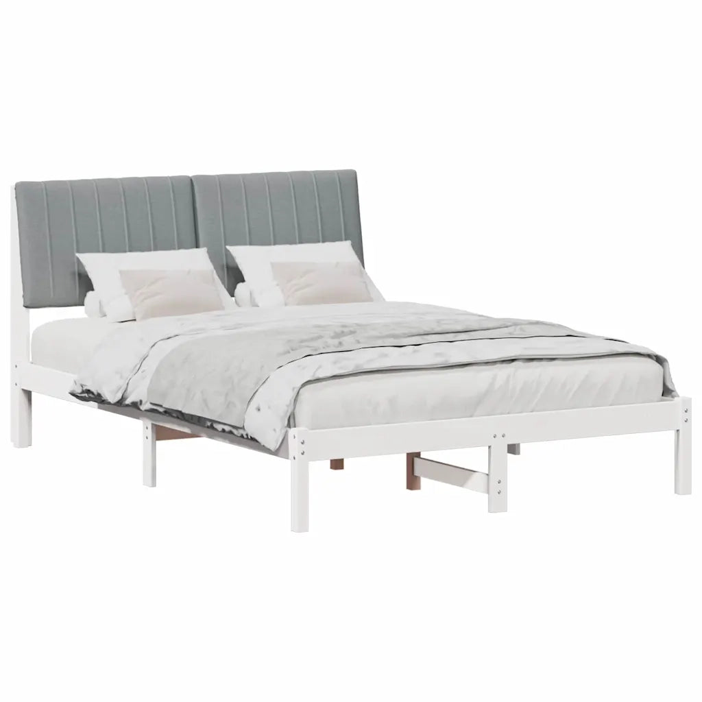 Struttura del letto Bianco 135 x 190 cm Pino massello